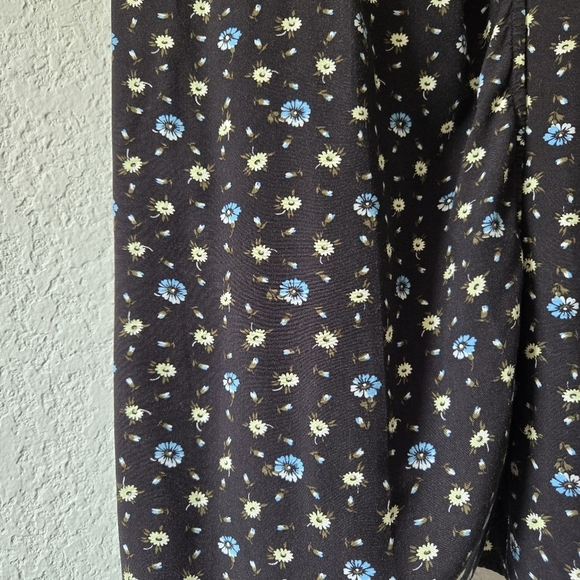 J‎ Crew M Dark Floral Midi Short Sleeve Wrap Dress Vneck - Picture 2 of 9